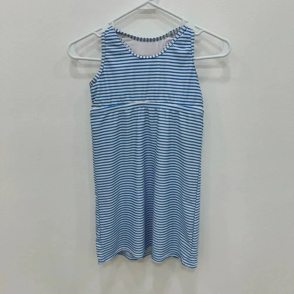 Prodoh Performance blue white stripe tennis golf swim dress size 10 quick dry